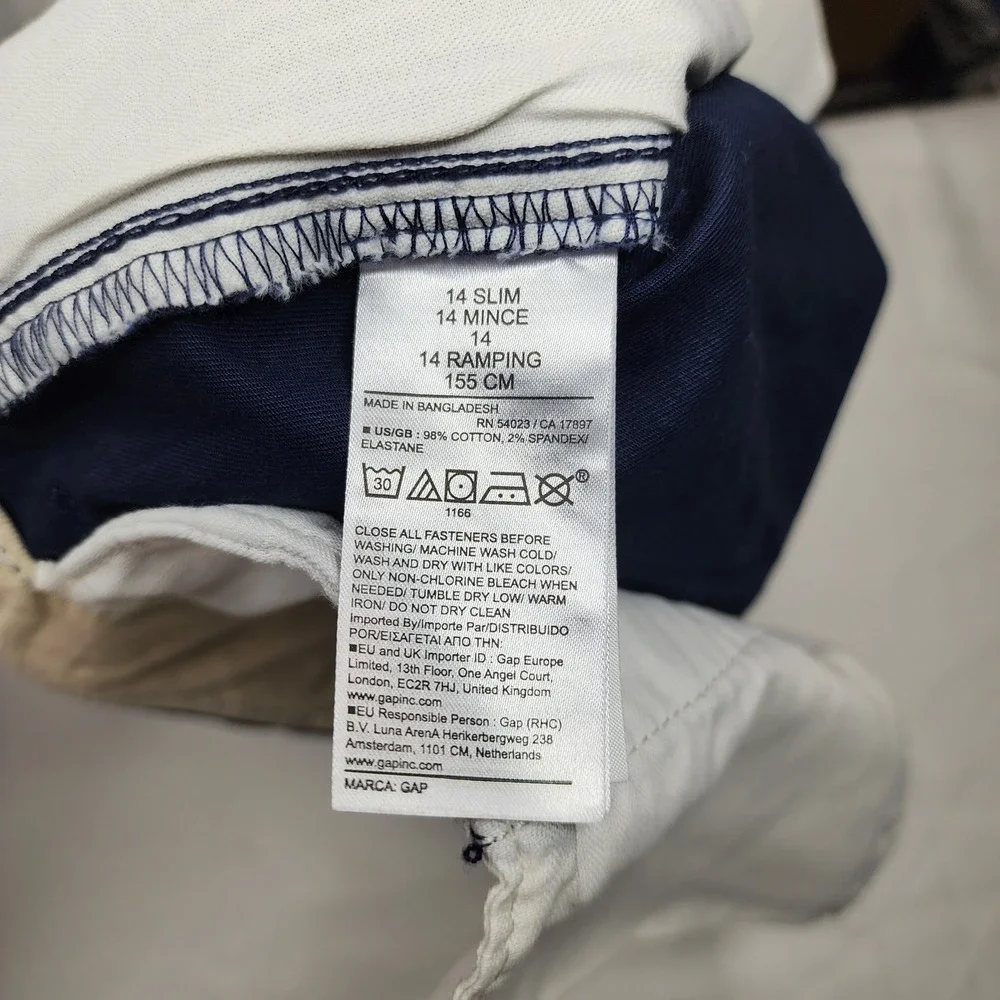 Gap Kids Chino Shorts Boys 14‎ Slim Tapestry Navy Blue New With Tags 738577-01